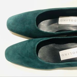 🍾 Green Suede Heels